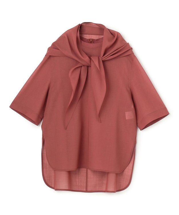 BEIGE， MOYE / スカーフ付き ハーフスリーブブラウス L.Bordeaux