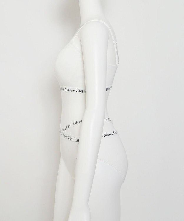 WEGO 【ブラトップ＆ショーツセット】Liliane　Ciel　ロゴテープ ホワイト