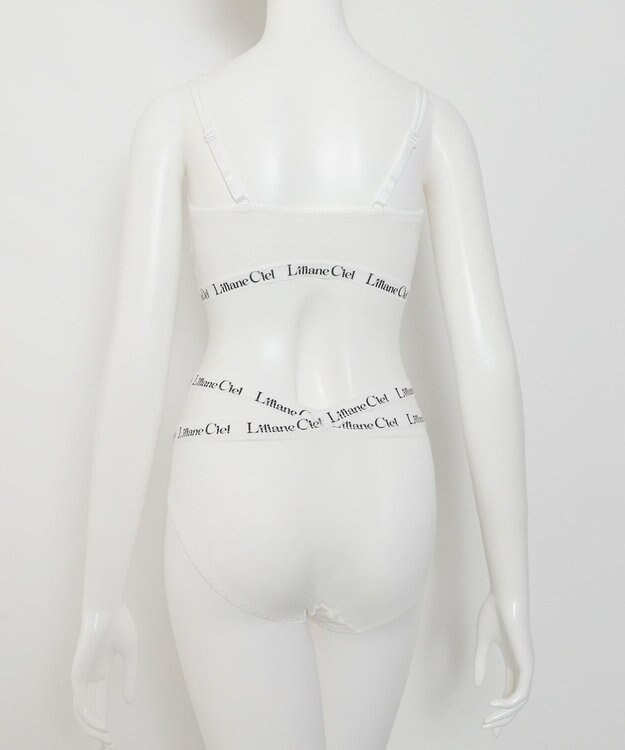 WEGO 【ブラトップ＆ショーツセット】Liliane　Ciel　ロゴテープ ホワイト