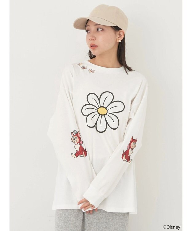 earth music&ecology Ｄｉｓｎｅｙ／袖ダイナロンＴ White