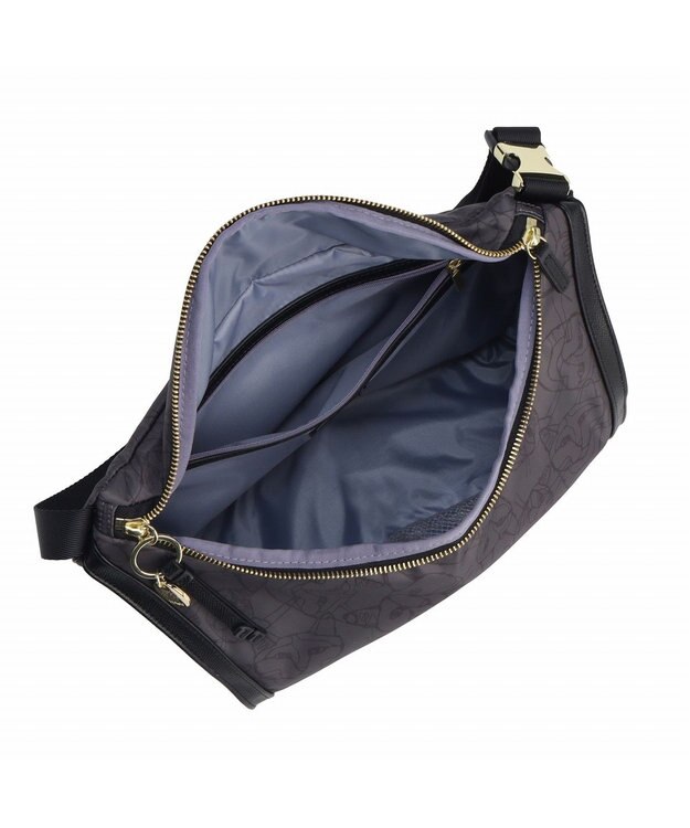 ACE BAGS & LUGGAGE HAyU × ace.  ユッカ ショルダーバッグ 17835 チャコール（ネコヘッド柄）