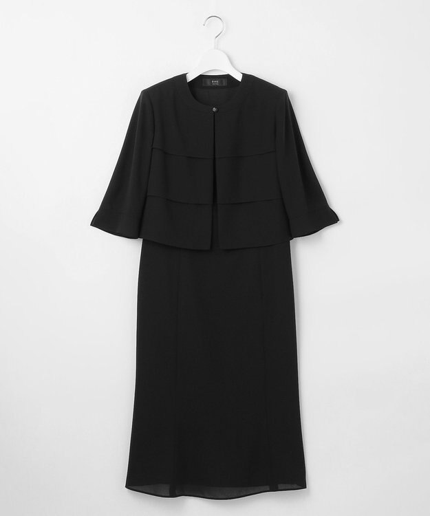 自由区 FORMAL 【人気NO.1 / 洗える】ボレロ風ワンピース ブラック系