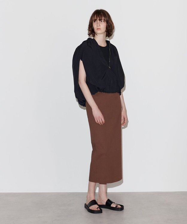 NAVE 【Nave　洗える】ソフトタフタ  スリットスリーブ ブルゾン ブラック系