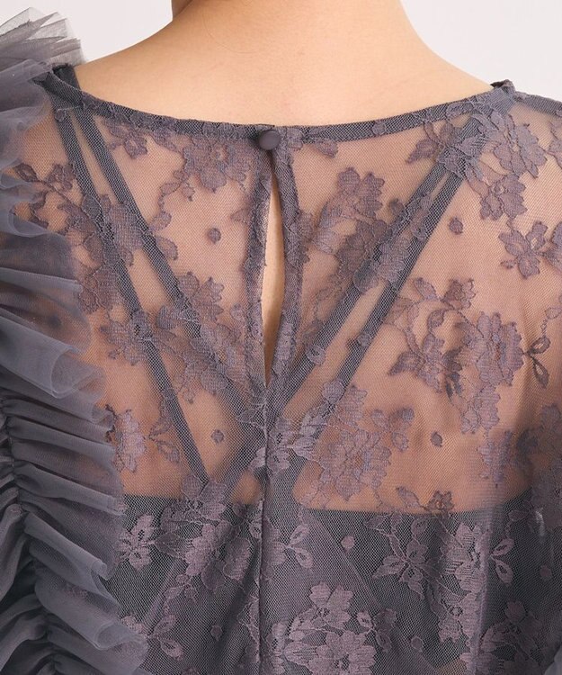 Green Parks ・Ｒａｉｌｍｅ　ＳＥＴ２点　レースブラウス＆ワンピ Charcoal Gray