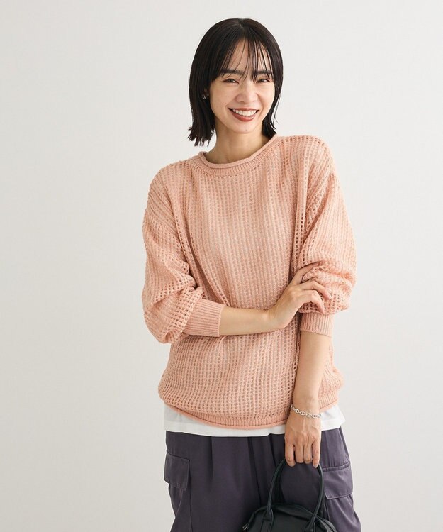 Green Parks ＳＥＴ２点２ｗａｙシャーリングニット＋インナー Pink