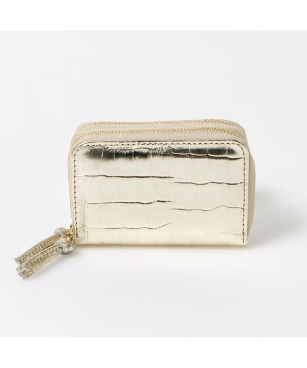 UNBILLION ペルケ perche / メタロッククロコ・ジャバラカードキーケース ゴールド