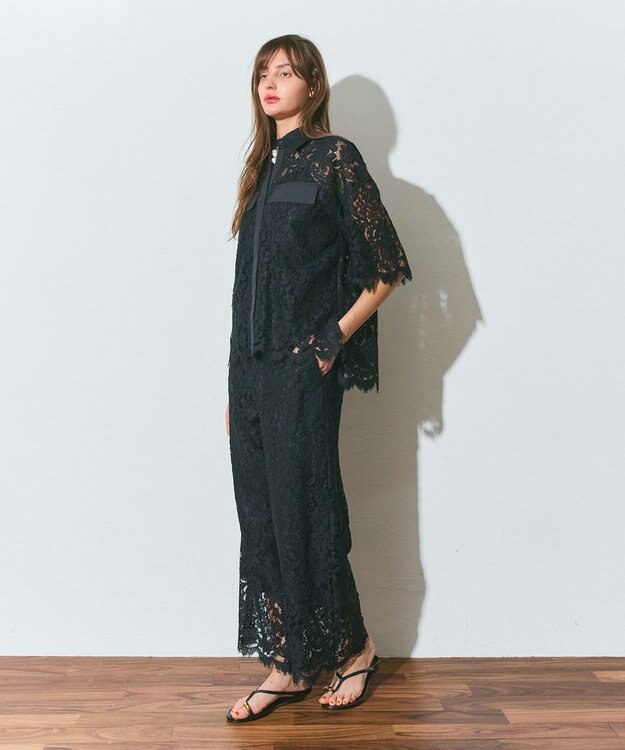 GRACE CONTINENTAL レースコンビシャツ ブラック