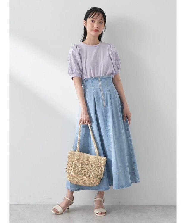 earth music&ecology フラワーレースプルオーバー Lavender