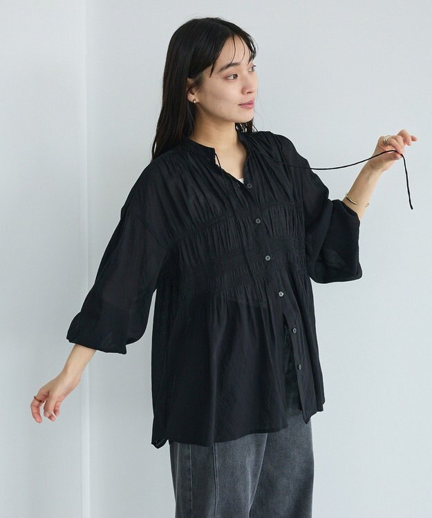 CRAFT STANDARD BOUTIQUE ウ゛ィンテージボイルロングスリーブブラウス Black