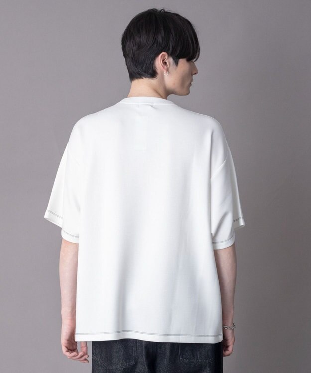 WEGO 【機能T/ユニセックス着用ITEM】カラーステッチワンポイントT（SS） ホワイト