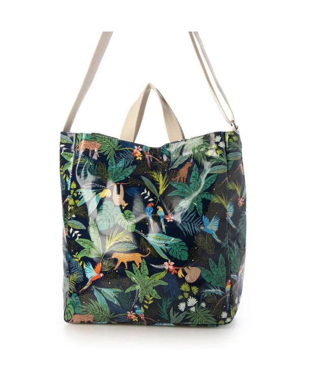 UNBILLION カシュカシュ cachecache / PVC加工プリント2wayトートバッグ ネイビー