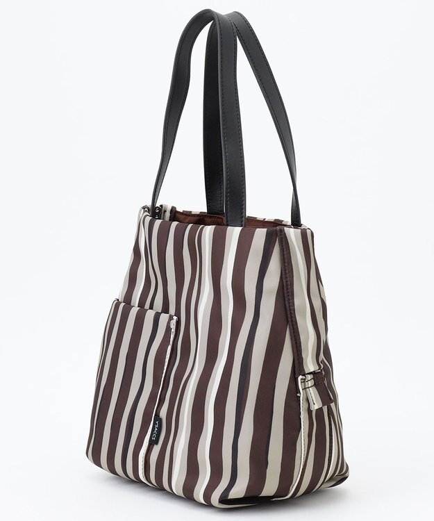 Y'SACCS 【ムック本掲載】ドローイングストライプ　ミニトートバッグ ワイン