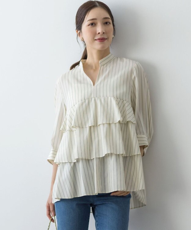 組曲 リヨセルシャーティングティアード ブラウス アイボリー系1