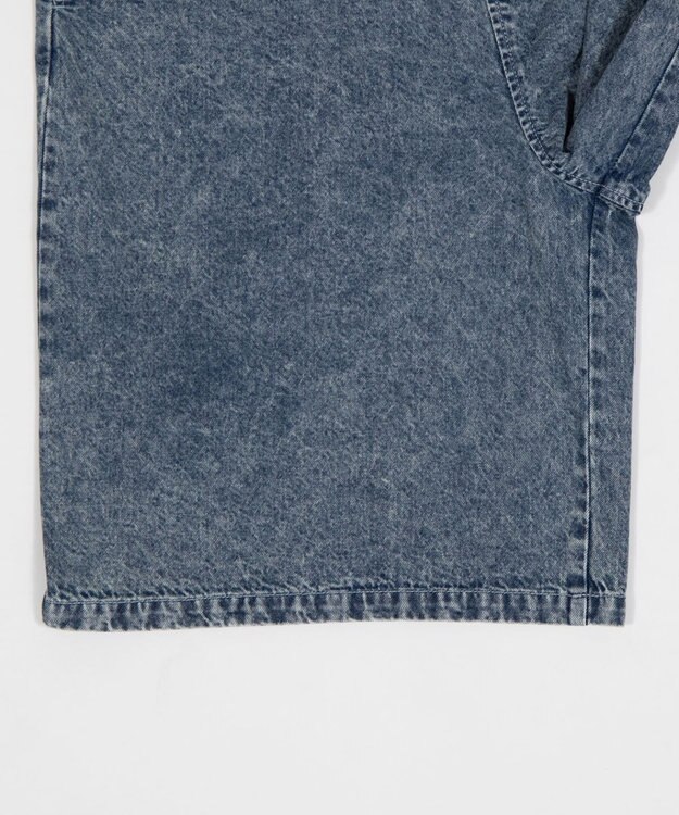 WEGO 【ウエストゴム/SMLサイズ展開】イージーコットンハーフパンツ デニム淡加工色