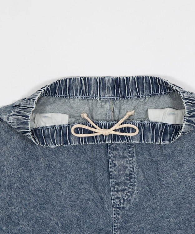 WEGO 【ウエストゴム/SMLサイズ展開】イージーコットンハーフパンツ デニム淡加工色