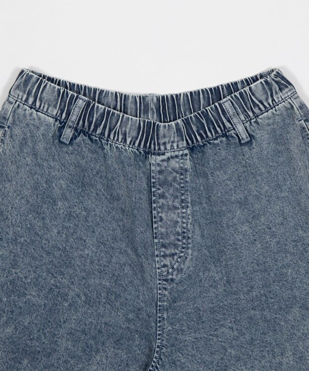 WEGO 【ウエストゴム/SMLサイズ展開】イージーコットンハーフパンツ デニム淡加工色