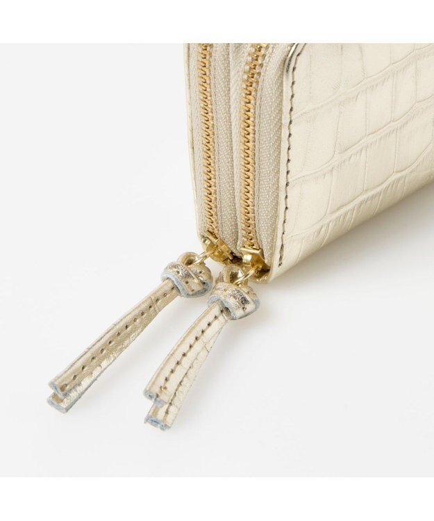 UNBILLION ペルケ perche / メタロッククロコ・ジャバラカードキーケース ゴールド