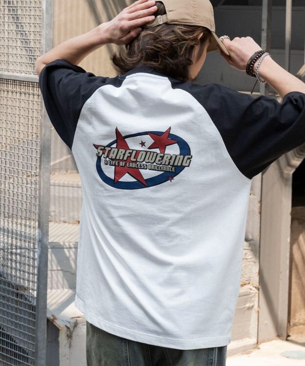 WEGO 【ユニセックス着用ITEM】ラグラングラフィックBIG　T（SS） ブラック