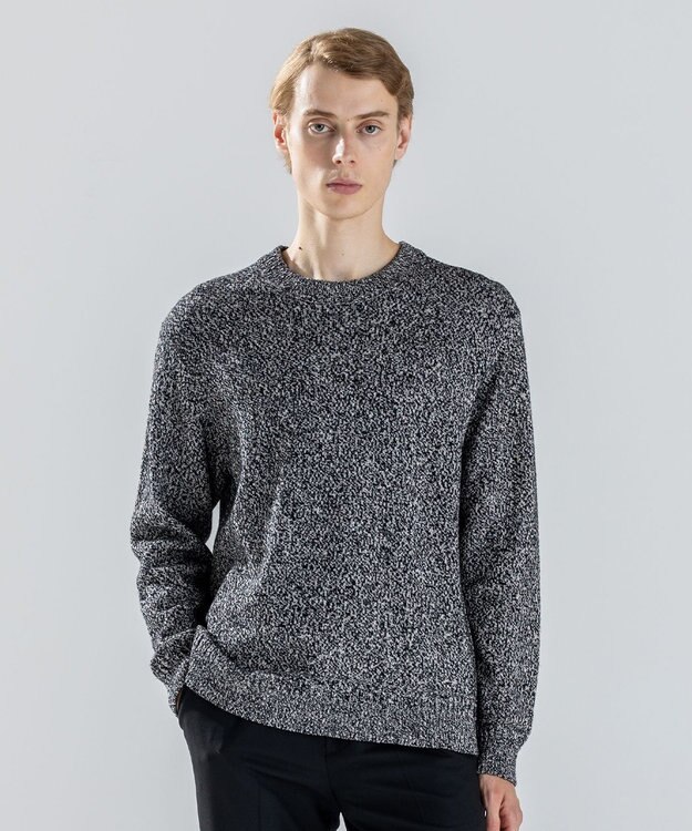 JOSEPH HOMME 【新素材】ペーパーウールミックス　クルーネックニット ライトグレー系