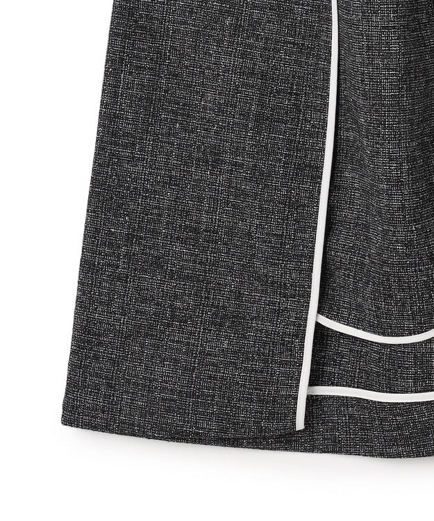 ICB L 【先行予約】 ミックスブッチャー バックスリットジレ ブラック×オフホワイト