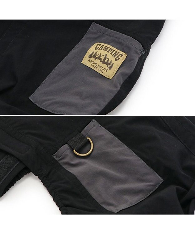 PET PARADISE ペットパラダイス オーバーオール ミリタリ ブラック 【小型犬】 ブラック