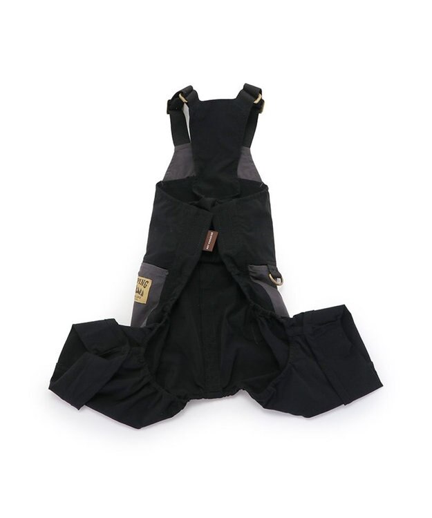 PET PARADISE ペットパラダイス オーバーオール ミリタリ ブラック 【小型犬】 ブラック