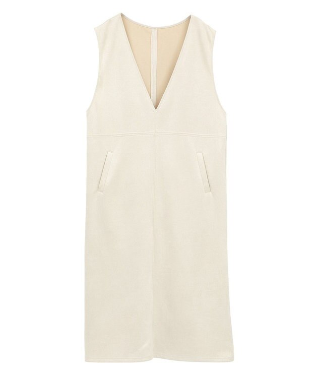 Green Parks なめらかタッチスウェード調ジャンパースカート Ivory