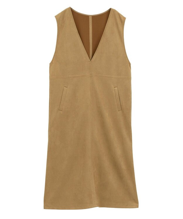 Green Parks なめらかタッチスウェード調ジャンパースカート Camel