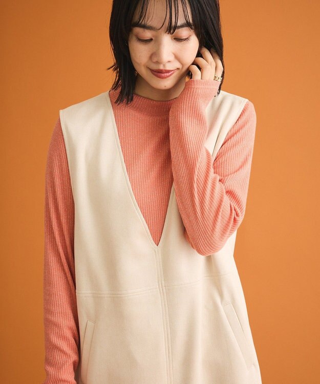 Green Parks なめらかタッチスウェード調ジャンパースカート Ivory