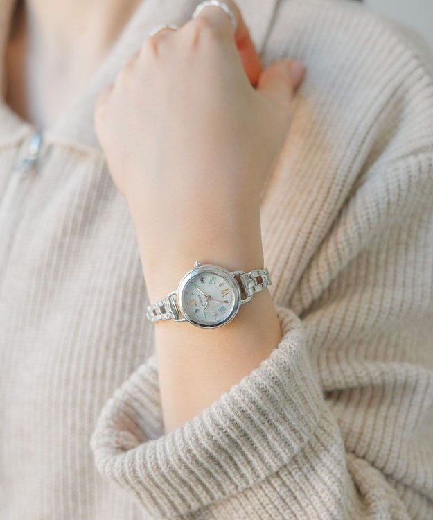 CITIZEN 【替えバンド付き2way 限定モデル】「カフェタイム」をテーマにしたソーラーテック電波時計 シルバー