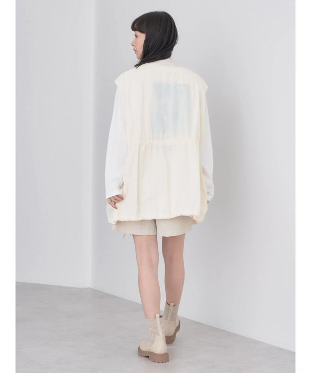 earth music&ecology ドロストコードジレ Ivory