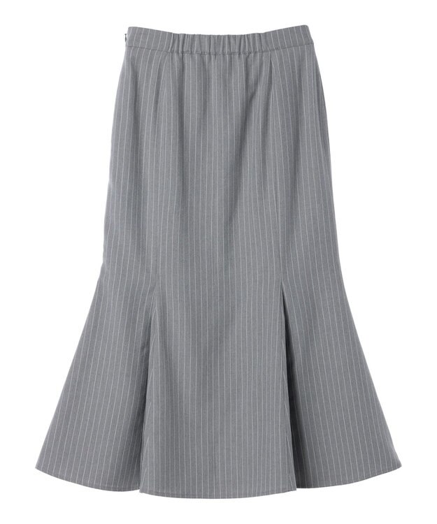 earth music&ecology ピンストライプマーメイドスカート Stripe Light Gray