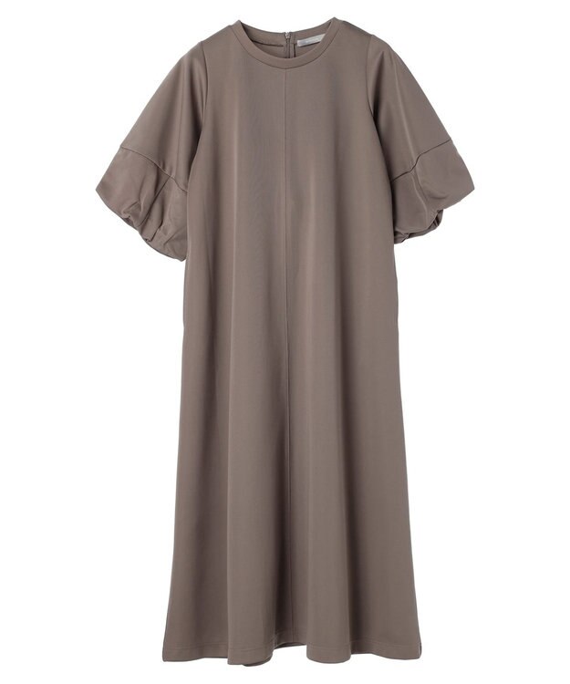 Green Parks armonia. 袖ボリュームポンチワンピース Gray Beige