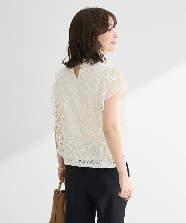 Green Parks ・Ｐｅｔｉｔ　Ｆｌｅｕｒ　フレンチレーシーブラウス Brown