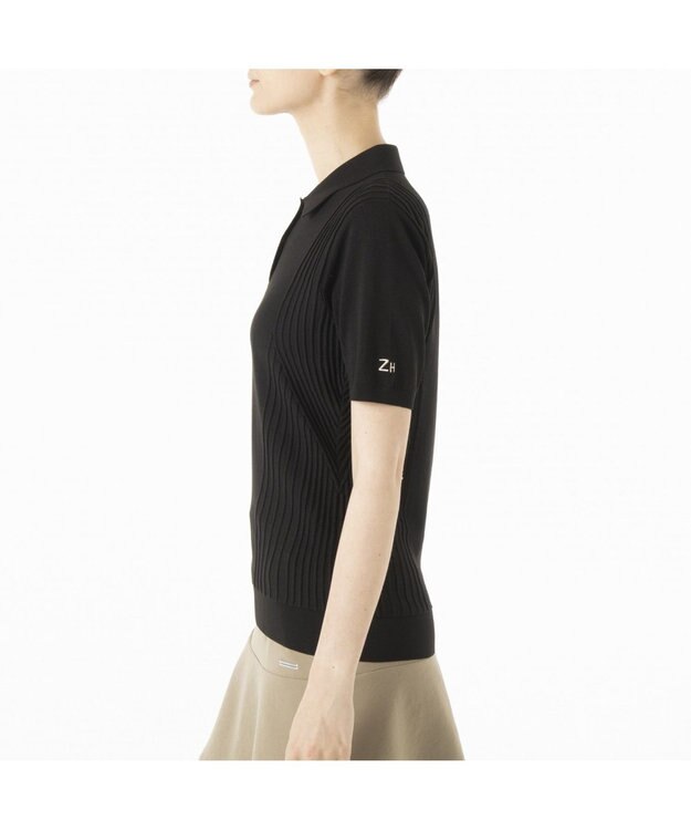 ZERO HALLIBURTON 【雑誌掲載】ニットポロシャツ ZHG-W5S7a 82982 ブラック