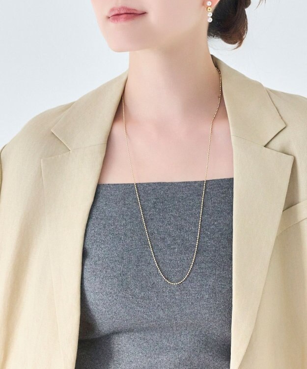 Phoebe 【金属アレルギー対応】リンキーデザインロングチェーンネックレス　ゴールド　ニッケルフリー ゴールド
