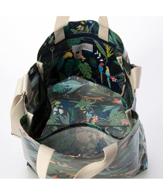 UNBILLION カシュカシュ cachecache / PVC加工プリント2wayトートバッグ ネイビー