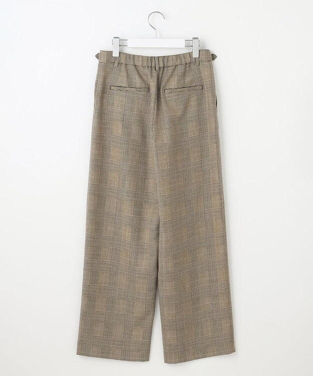 J.PRESS LADIES S モナベールツイル チェック ワイド パンツ ブラウンチェック系