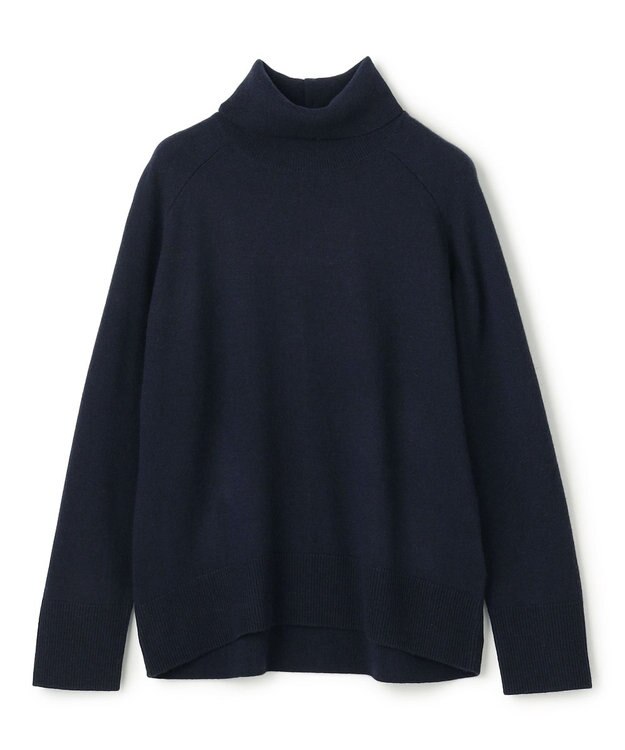 UNFILO カシミヤビスコース ニットタートル ネイビー