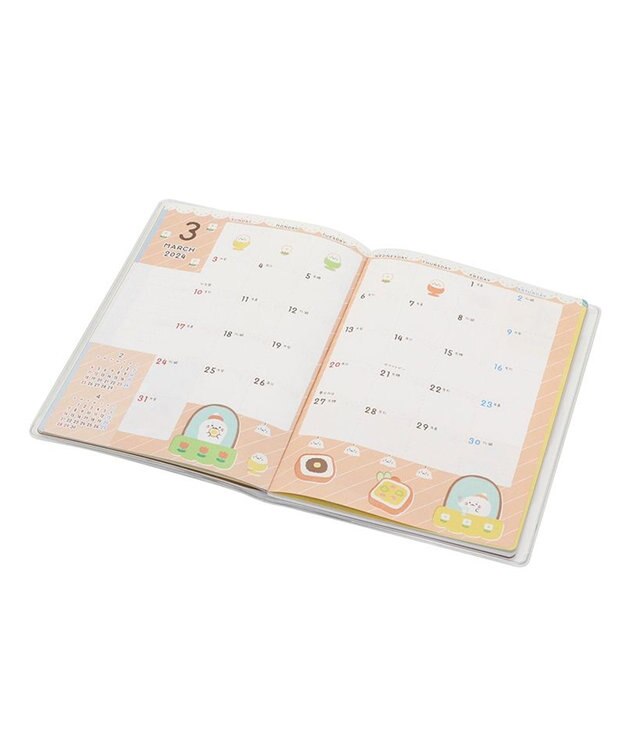 Mother garden しろたん 2024年 スケジュール帳 《シロタン喫茶柄》 スケジュール帳