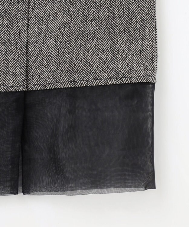 ANY SIS シアーコンビヘリンボーン スカート ブラック系