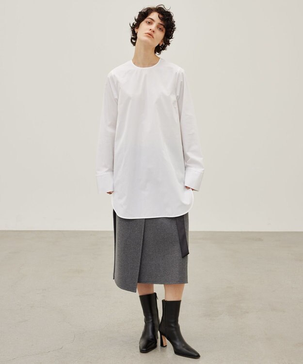 BEIGE， 【洗える】MUTERSE / プルオーバーシャツ White