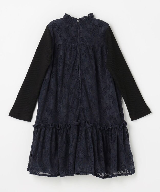 組曲 KIDS 【110-140㎝】スノウレース ワンピース ネイビー