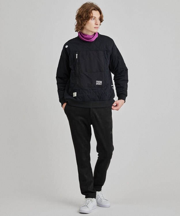 PW CIRCULUS 【MEN】中綿キルトスウェット ブラック系