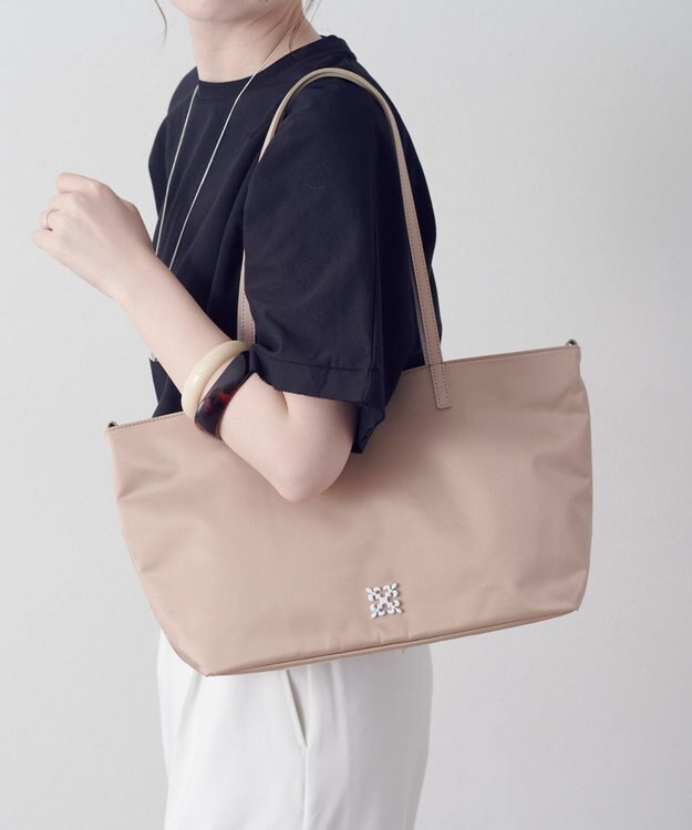 russet バイカラーレザーハンドルトートバッグ(SF-279) PinkBeige