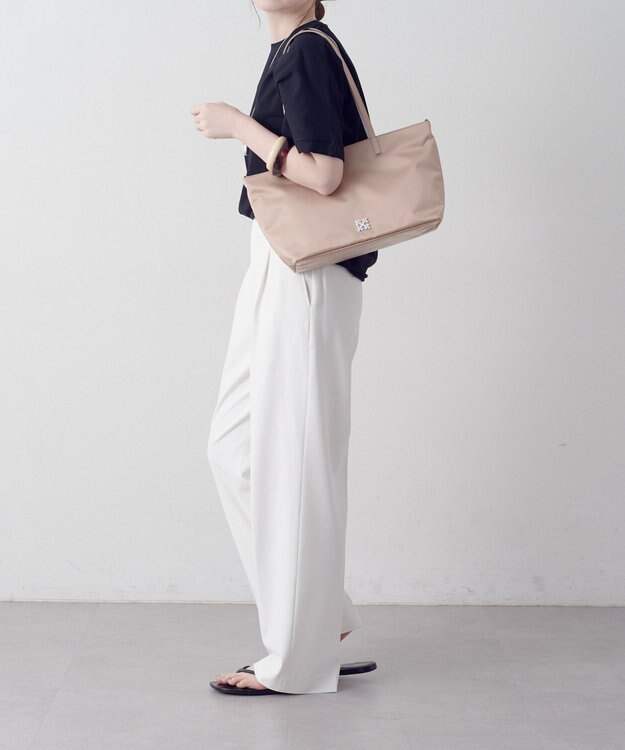 russet バイカラーレザーハンドルトートバッグ(SF-279) PinkBeige