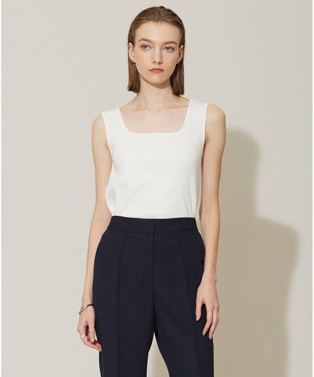 ICB 【新色追加・WEB限定カラーあり・洗える】ブロードステッチリブ タンクトップ オフホワイト系