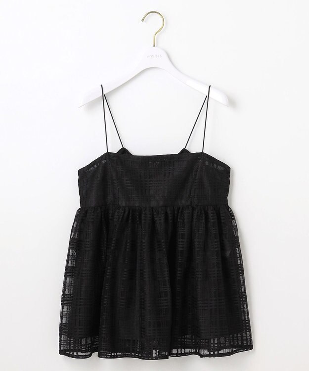 ANY SIS 【洗える】ラッセルレース キャミソール ブラック