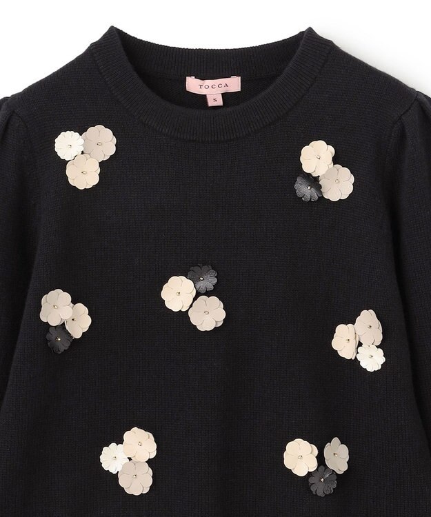 TOCCA FLOWER BONBON ニットプルオーバー ブラック系