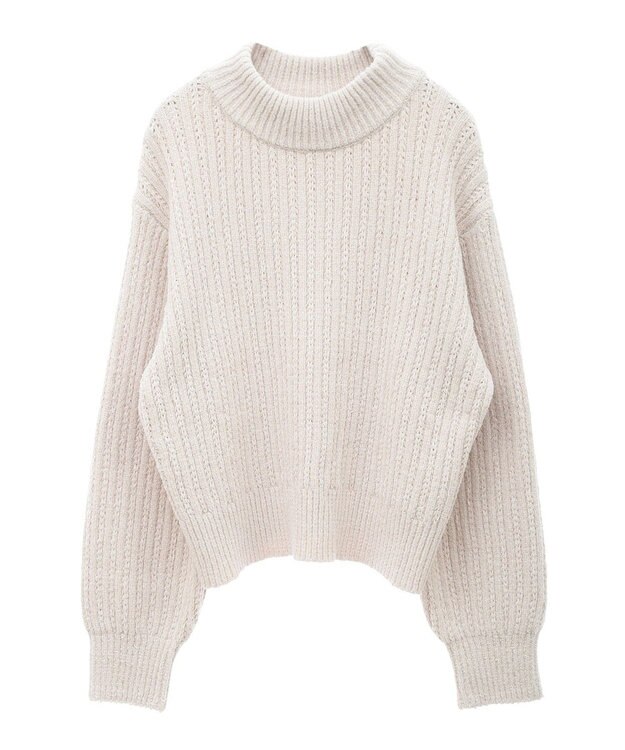 earth music&ecology 透かしベロアモールプルオーバー Ecru